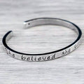 "She believed she could so she did" Inspirational Cuff Bracelet
